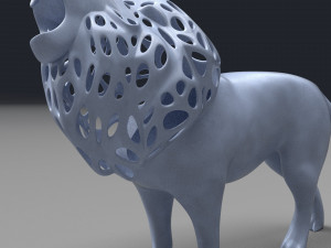 hollow roaring lion figurine 3Dプリントモデル