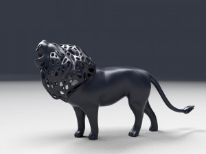 hollow roaring lion figurine 3Dプリントモデル