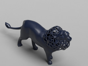 hollow roaring lion figurine 3Dプリントモデル