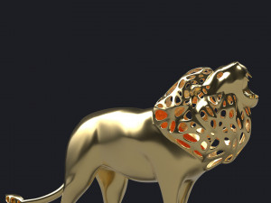 hollow roaring lion figurine 3Dプリントモデル