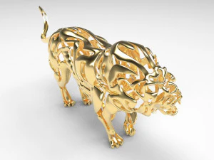 hollow attack lion figurine 3D Print Model