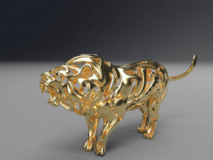 hollow attack lion figurine Modello di stampa 3D