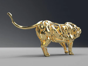 hollow attack lion figurine 3D Print Model