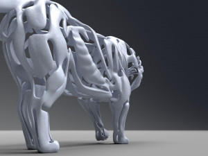 hollow attack lion figurine Modello di stampa 3D