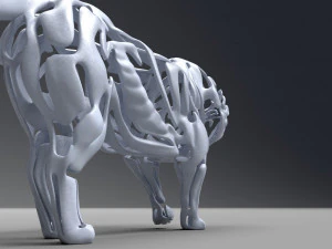 hollow attack lion figurine 3D Print Model