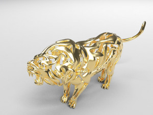 hollow attack lion figurine Modello di stampa 3D
