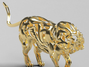 hollow attack lion figurine Modello di stampa 3D
