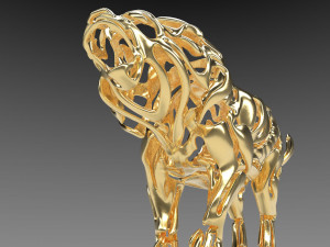 hollow attack lion figurine Modello di stampa 3D