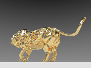 hollow attack lion figurine Modello di stampa 3D