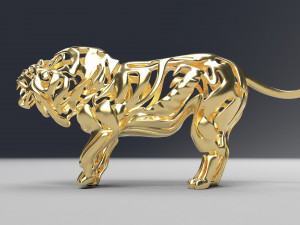 hollow attack lion figurine Modello di stampa 3D