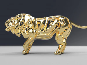 hollow attack lion figurine 3D Print Model