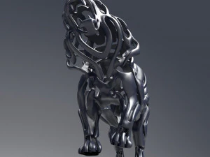 hollow attack lion figurine 3D Print Model