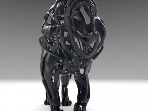 hollow attack lion figurine 3D Print Model