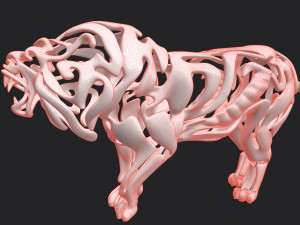 hollow attack lion figurine Modello di stampa 3D