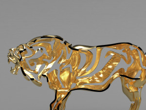 hollow attack lion figurine Modello di stampa 3D