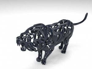 hollow attack lion figurine 3D Print Model