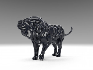 hollow attack lion figurine Modello di stampa 3D
