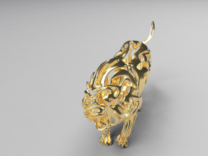 hollow attack lion figurine Modello di stampa 3D