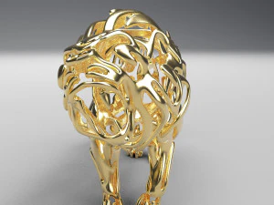 hollow attack lion figurine 3D Print Model