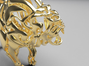 hollow attack lion figurine Modello di stampa 3D