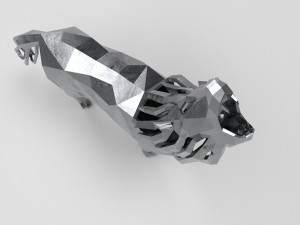 3d geometric howling wolf statuette model Model do druku 3D