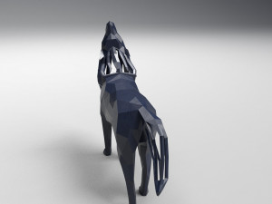 3d geometric howling wolf statuette model Model do druku 3D