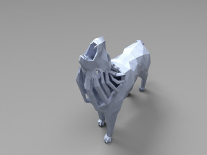 3d geometric howling wolf statuette model Model do druku 3D