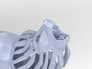 3d geometric howling wolf statuette model 3D Print Model