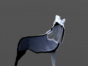 3d geometric howling wolf statuette model Model do druku 3D