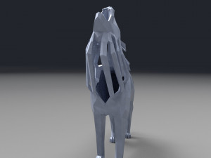 3d geometric howling wolf statuette model Model do druku 3D