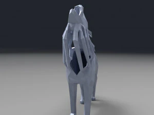 3d geometric howling wolf statuette model 3D Print Model
