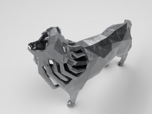 3d geometric howling wolf statuette model Model do druku 3D
