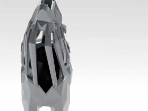 3d geometric howling wolf statuette model Model do druku 3D