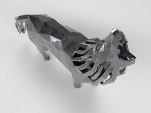 3d geometric howling wolf statuette model 3D Print Model