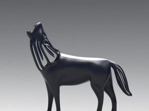 hollow howling wolf statuette 3D Print Model