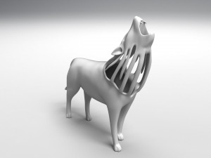 hollow howling wolf statuette Model Cetak 3D