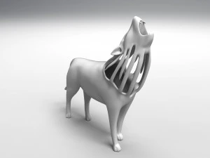 hollow howling wolf statuette 3D Print Model