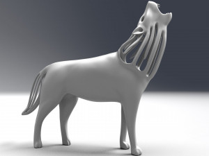 hollow howling wolf statuette Model Cetak 3D