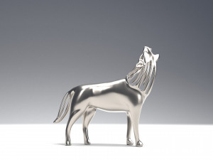 hollow howling wolf statuette Model Cetak 3D