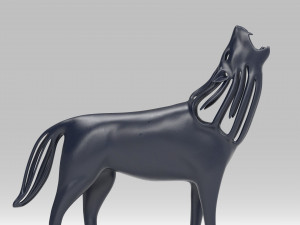 hollow howling wolf statuette Model Cetak 3D