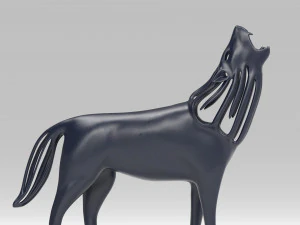 hollow howling wolf statuette 3D Print Model