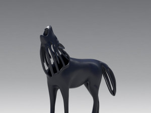 hollow howling wolf statuette Model Cetak 3D