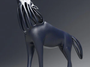 hollow howling wolf statuette 3D Print Model
