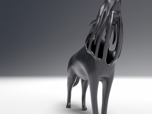 hollow howling wolf statuette Model Cetak 3D