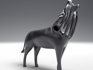 hollow howling wolf statuette Model Cetak 3D