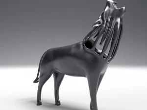 hollow howling wolf statuette 3D Print Model