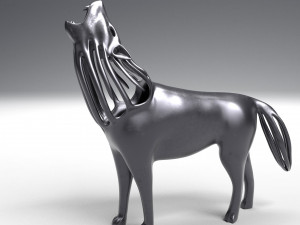 hollow howling wolf statuette Model Cetak 3D