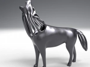 hollow howling wolf statuette 3D Print Model