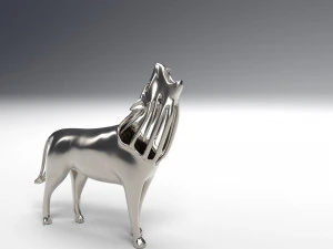 hollow howling wolf statuette 3D Print Model