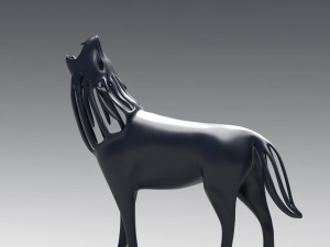 hollow howling wolf statuette Model Cetak 3D